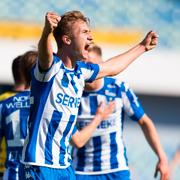 Benjamin Nygren jublar efter 2–0.