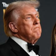 President Donald Trump och USA: s första dam Melania Trump
