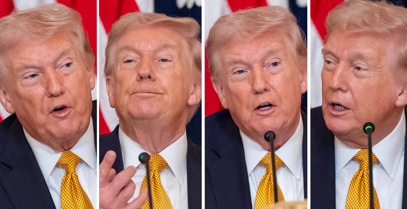 Donald Trump under en presskonferens där han talade om Irankriget, måndagen den 16 mars.