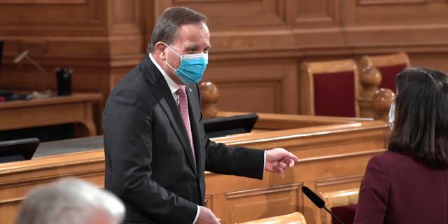Statsminister Stefan Löfven (S) anländer för att frågas ut i Konstitutionsutskottet, KU, om regeringens agerande i samband med bland annat coronapandemin Pontus Lundahl/TT / TT NYHETSBYRÅN