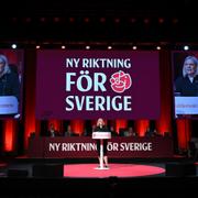 Socialdemokraternas partiledare Magdalena Andersson under talet.