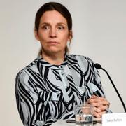 Sara Byfors på dagens pressträff.