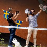 Salwan Momika som brände en koran utan Stockholms moské förra veckan.