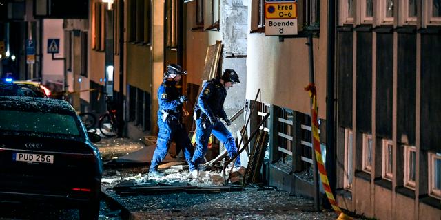 Arkivbild. Sprängning mot flerfamiljshus på Östermalm i Stockholm. Anders Wiklund/TT
