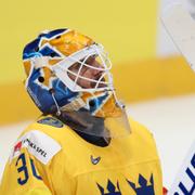 Lundqvist i landslagsdressen i VM 2019. 