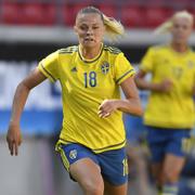 Fridolina Rolfö mot Japan i augusti förra året.