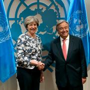 Theresa May/Antonio Guterres.