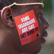 Demonstration för hbtq-personers rättigheter i Uganda 2014.