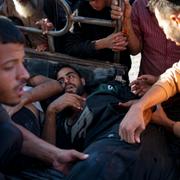 Skadade palestinier i Gaza den 20 oktober.