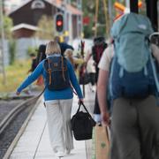  Passagerare på järnvägsstationen i Hudiksvall.