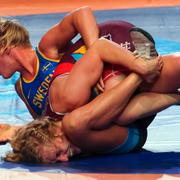 Fransson under semifinalen mot Alla Cherkasova.