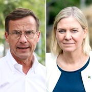 Ebba Busch (KD), Jimmie Åkesson (SD), Ulf Kristersson (M), Magdalena Andersson (S), Johan Pehrson (L)