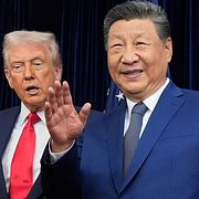 Trump och Xi. Arkivbild.
