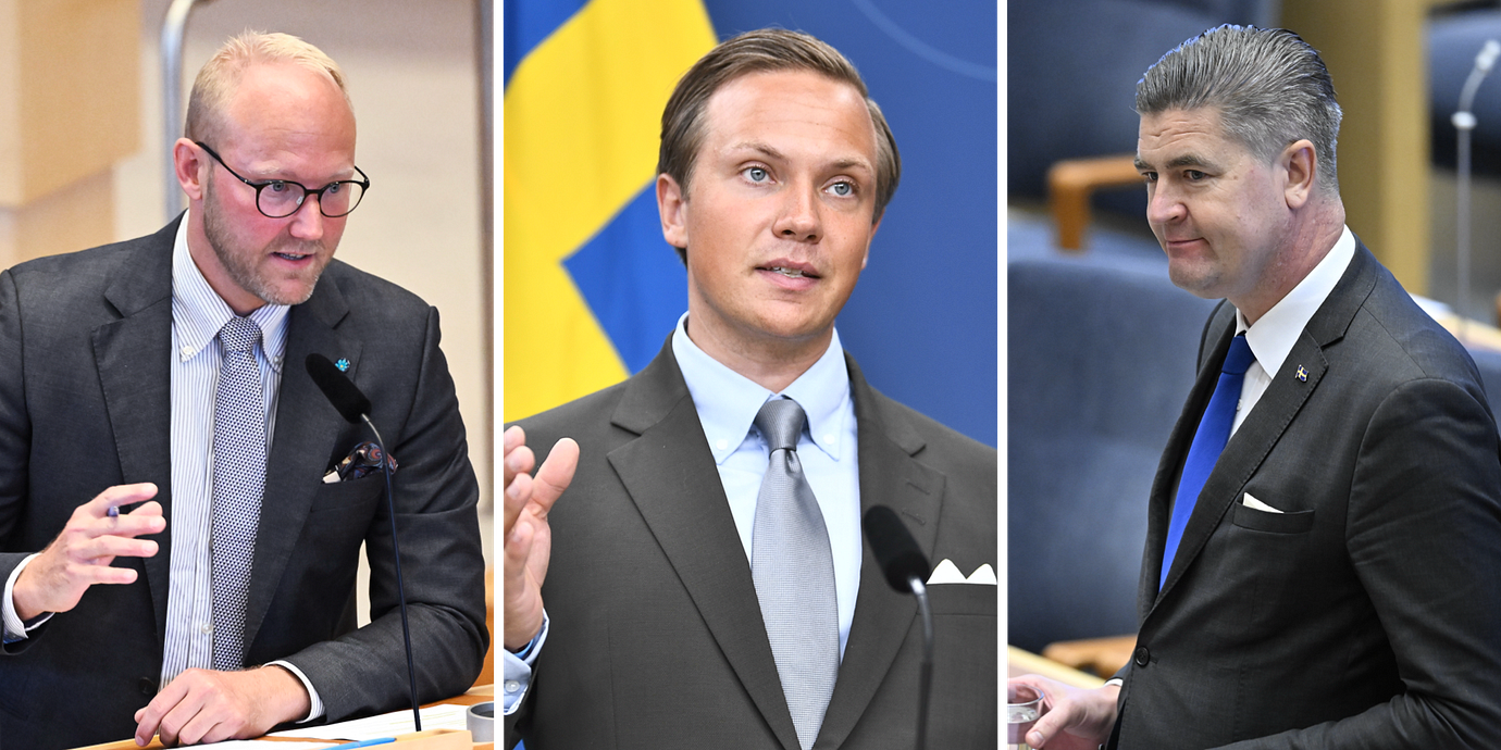 Ludvig Aspling (SD), Tobias Andersson (SD) och Oscar Sjöstedt (SD).