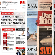 Nyheter 24 och stora svenska dagstidningar.