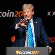 Donald Trump vid bitcoin-konferensen i Nashville.