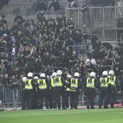  Poliser på plan under matchen i allsvenskan mellan Djurgårdens IF och AIK.