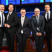 Talkshowkollegorna Jimmy Kimmel, Jimmy Fallon, Stephen Colbert, John Oliver and Seth Meyers gästade ”The late show” förra veckan.