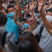 Demonstranter i Hongkong. 