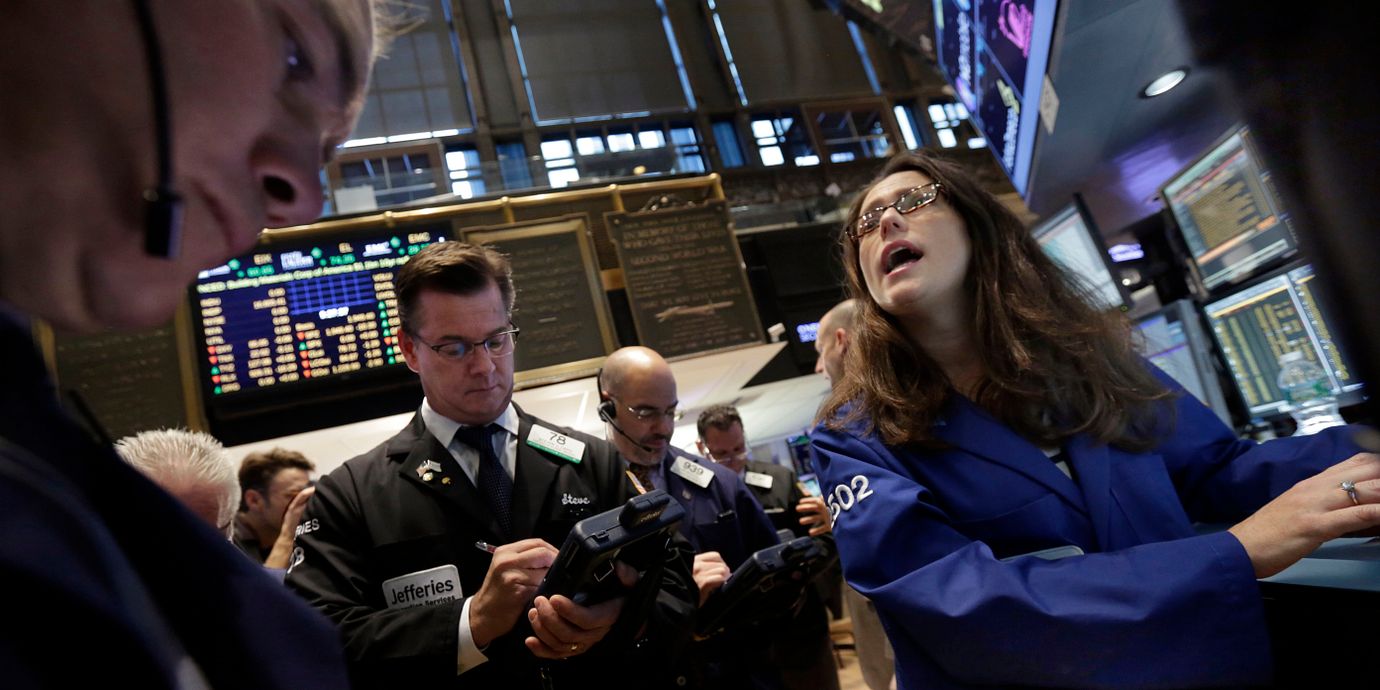 Illustrationsbild. Investerare på Wall Street.