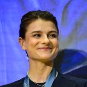 Jenny Rissveds firas i Mall of Scandinavia i Solna efter att ha kommit hem från OS i Paris, där hon tog brons.