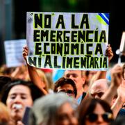 Illustrationsbild: Motståndare till president Alberto Fernandez under en demonstration i Buenos Aires. 