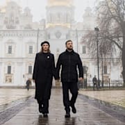 Volodymyr Zelenskyj och Ukrainas första dam Olena Zelenska. 