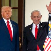 Trump och Netanyahu i Vita huset, april 2025. 