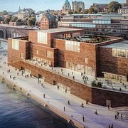 Visionsbild av nya Nobel Center vid Slussen.