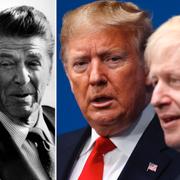 Margaret Thatcher och Ronald Reagan/Donald Trump och Boris Johnson.