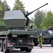 Antidrönarförmåga som består av Tridon MK2, radarbil och Terrängfordon 24 med en Track Fire.