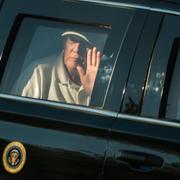 President Donald Trump på lördagen.