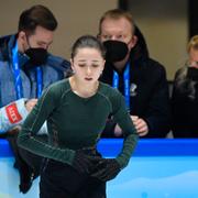 Kamila Valieva tränade på torsdagen.