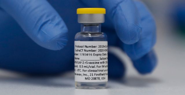 Novavax-vaccin under utvecklingsprocessen. Alastair Grant / AP