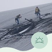 Skadorna på sarkofagen som uppstod i februari.