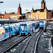 Stockholms tunnelbanetrafik.