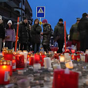 Sörjande i Crans-Montana. 