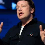 Jamie Oliver under ett seminarie på den globala finanselitens möte i Davos.