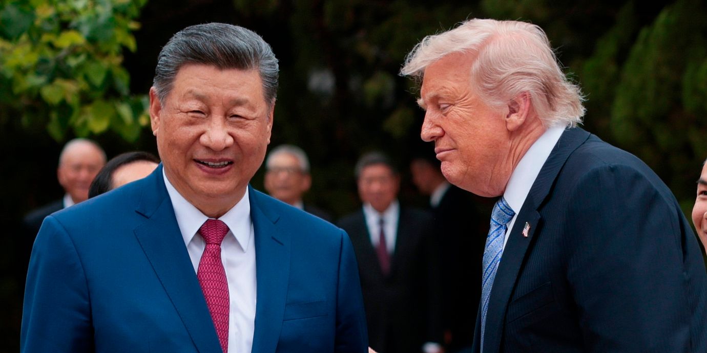Donald Trump och Xi Jinping.