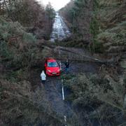 Förödelse efter Éowyn. Här i Larbert i Skottland.