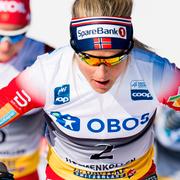 Norska skidåkaren Therese Johaug under världscupen i mars.