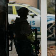 Polisen på plats i Lindesberg.