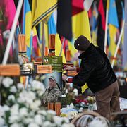 En begravningsplats i Lviv i Ukraina.