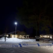 Polisen på brottsplatsen i Boden. 