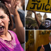 Kraftiga protester mot Guatemalas president Otto Perez.