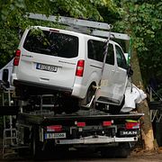 Den vita skåpbil som Abdul Ballout använde under terrorattacken.