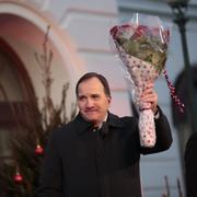 Stefan Löfven efter sitt jultal. 