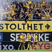 Elfsborgs Leo Östman jublar.