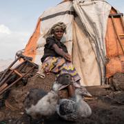 Sarah Bagheni i flyktinglägret Goma i Congo. 