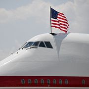 Det nya Air Force One-planet, en gåva från Qatar som gjorts om av administrationen.